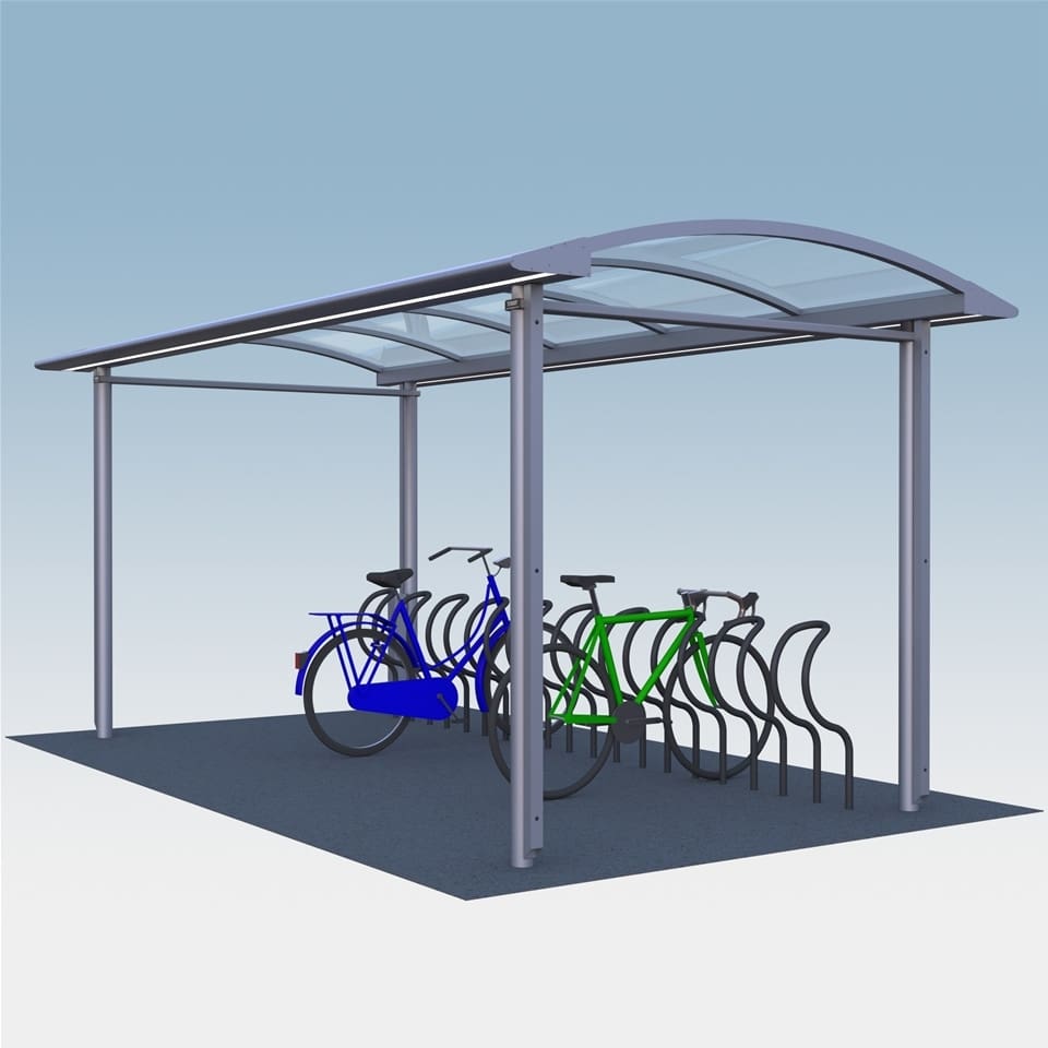 Fahrradüberdachung City 90 Plaza I als einseitige Ausführung von Team Tejbrant